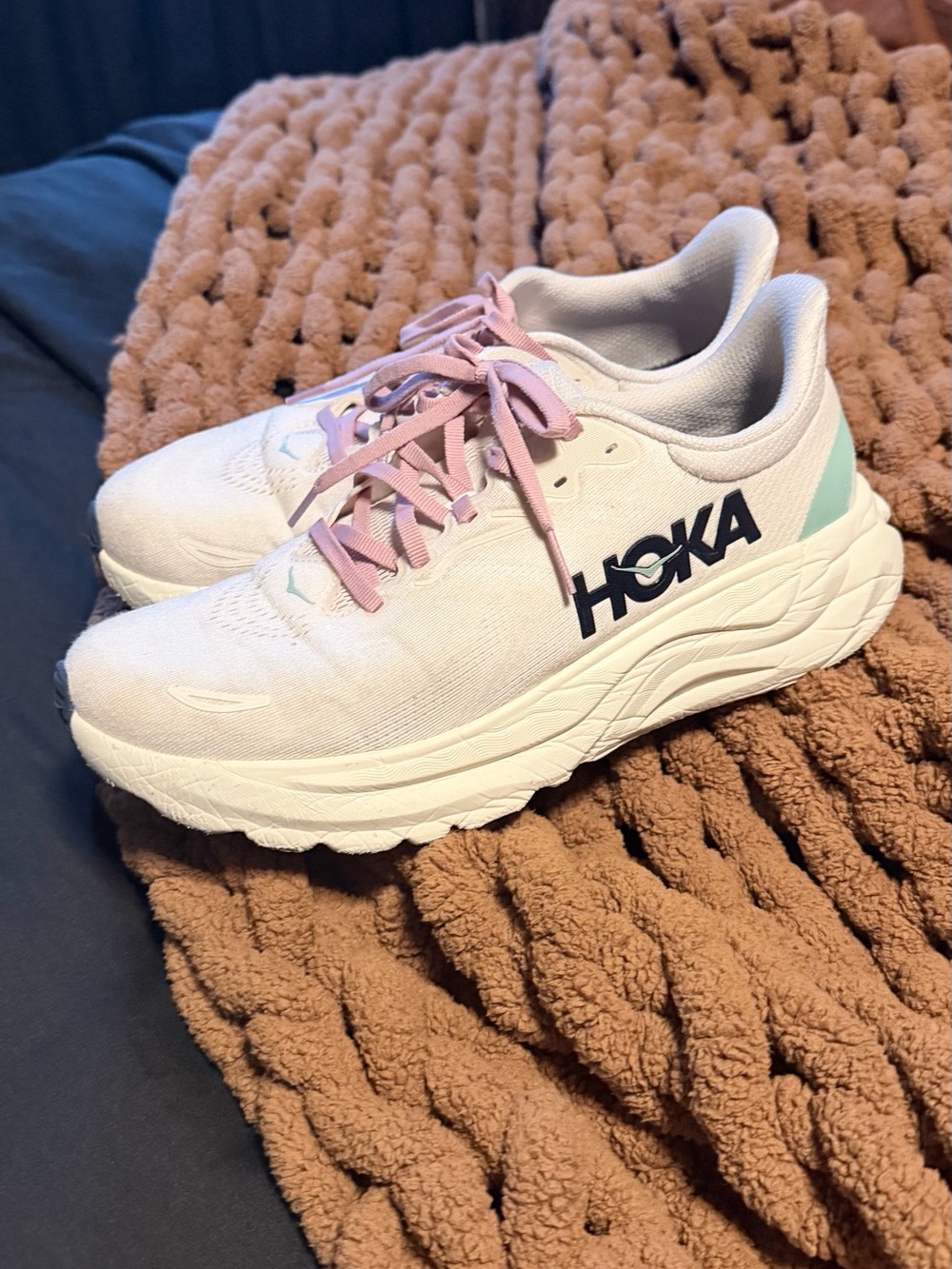 Hoka Women's White, Pink & Mint Running Sneakers